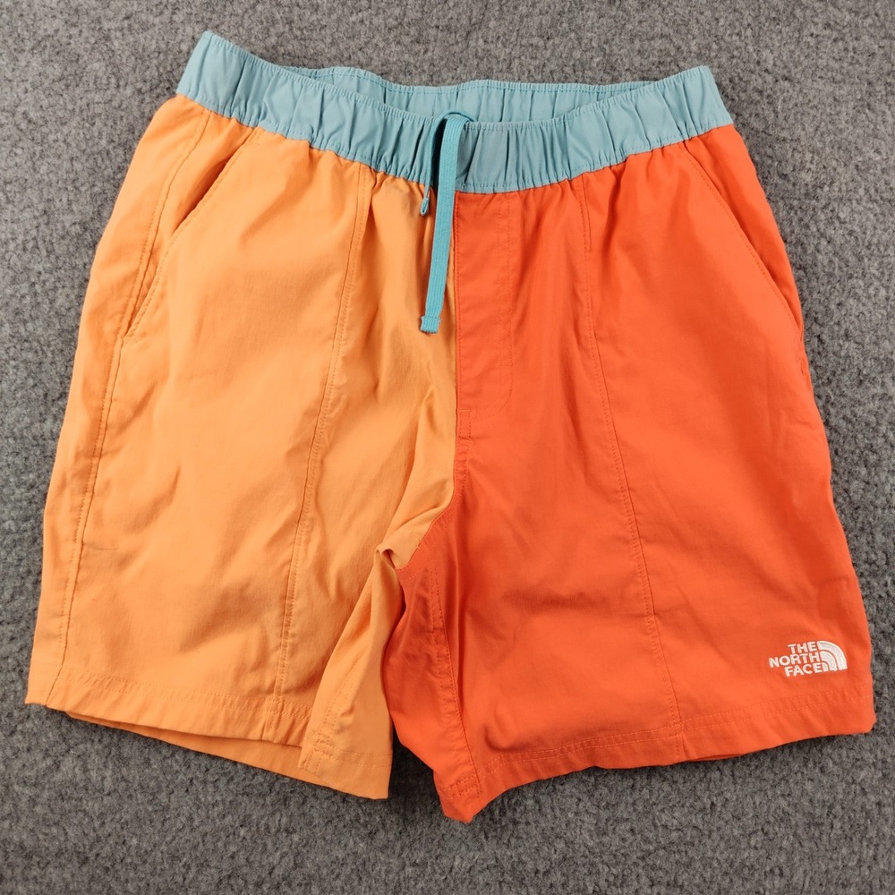 The North Face Mens Class V Colorblock Shorts Orange Blue Mens Small